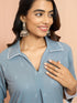 Women's Grey Cotton Dobby Kurta